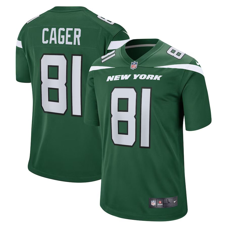 Men New York Jets #81 Lawrence Cager Nike Gotham Green Team Game Player NFL Jersey